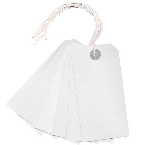 Strung Tag 120x60mm White (1000 Pack) KF01623