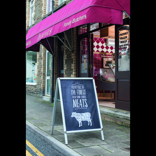 Deflecto A1 Pavement Display Board with Snap Frame Aluminium Silver PPA110S 2