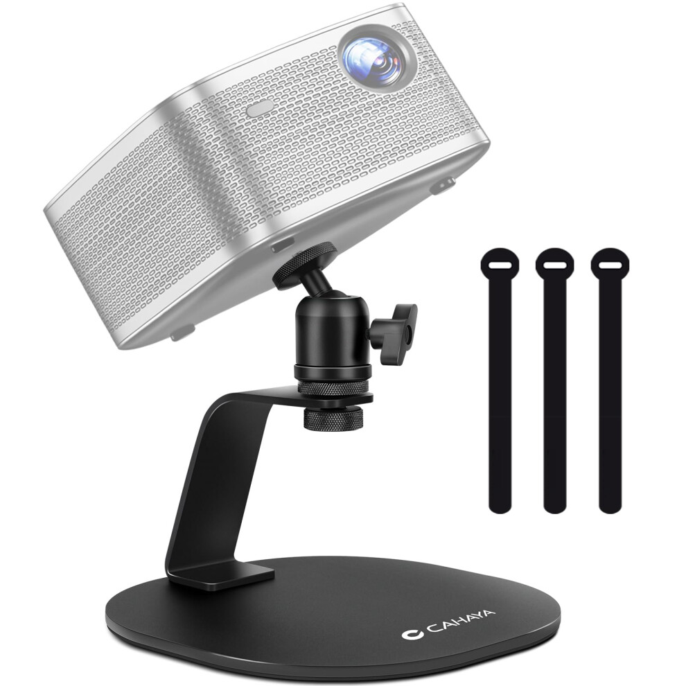 Cahaya Desktop Projector Stand Mini - 360? Rotation 1/4'' Mounting Screw Compatible With Most Projectors Cameras Monitors - 5Kg Load Capacity - Cable 5060987641981