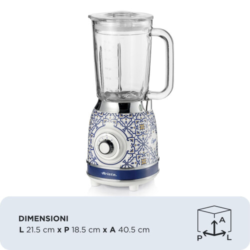 Ariete Blender Ariete vintage glazen Capri 583CAP 1000 W Wit Blauw 1