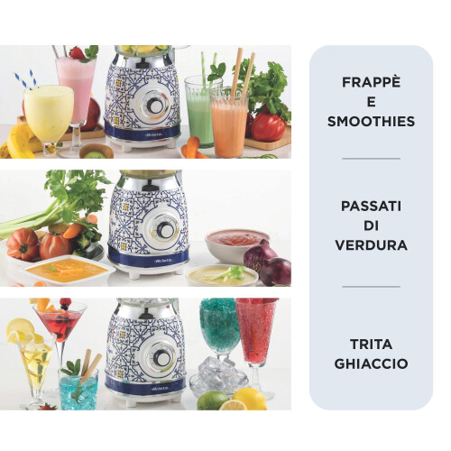 Ariete Blender Ariete vintage glazen Capri 583CAP 1000 W Wit Blauw 2