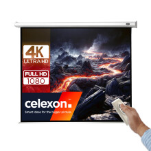 celexon Economy Electric screen 150" | 300x225 cm 4:3 | Electric 4K, full HD projector screen for office presentations & your home cinema | for wall