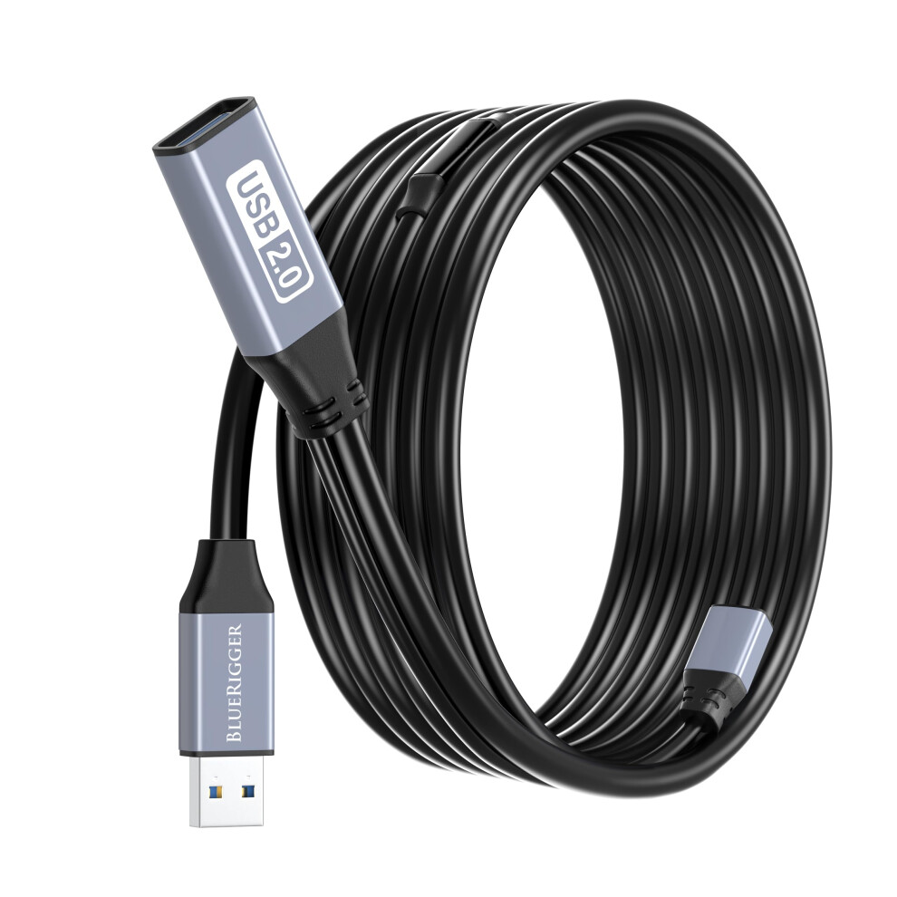 Photos - Cable (video, audio, USB) BlueRigger USB Extension Cable - for Game Con(15M, Long Active USB2.0 Extender, Male to Female Repeater, Data Transfer Cord)