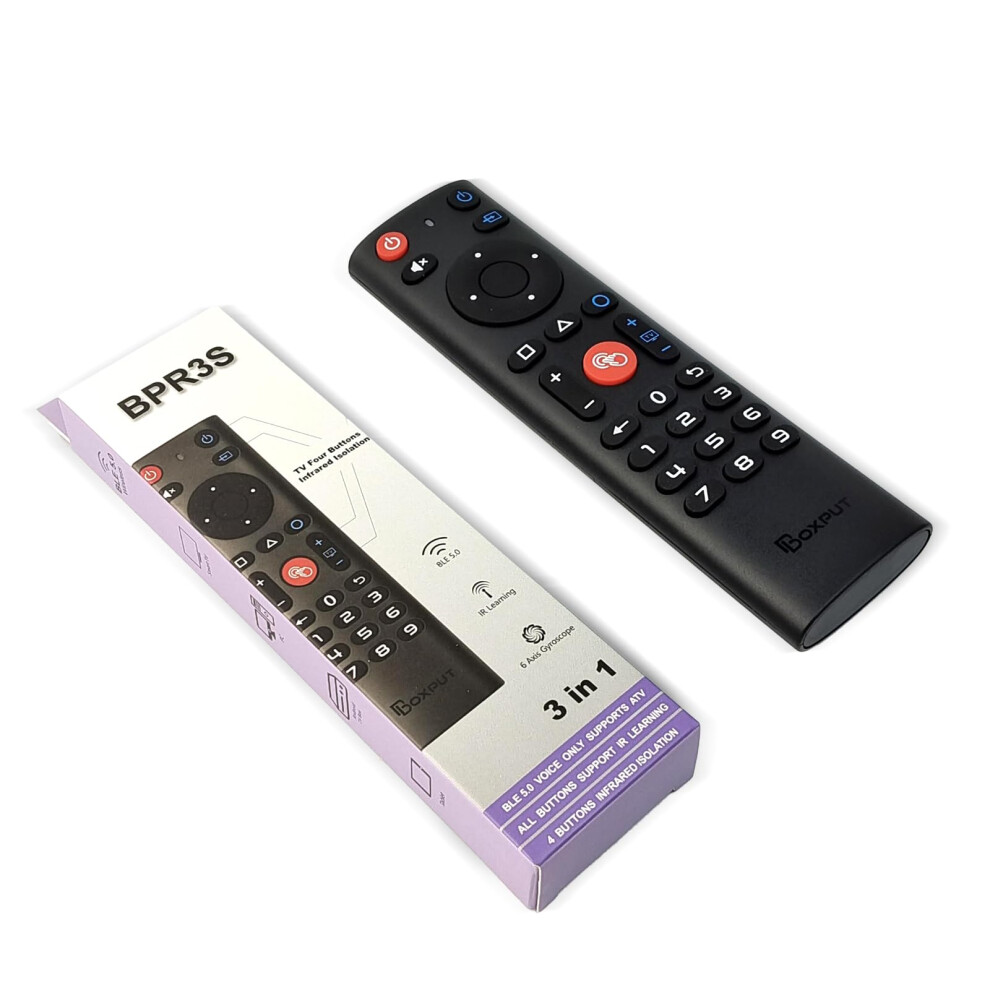 Boxput Bpr3s Air Mouse Remote Control, Bluetooth Intelligent Voice Remote Control, Equipped With 6-Axis Gyroscope, Supporting Tv4 Button Infrared 758971900118
