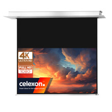 celexon Professional Plus Ceiling recessed Electric-Screen 90" | 200x113 cm 16:9 | electric 4K, Full-HD built-in installation with wall switch, for