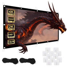 Maclean Portable Projection Screen Polyester Screen with 25 mm Black Border, 179? Viewing Angle and Easy Assembly (150 Inches, 300 x 220 cm, 4:3)