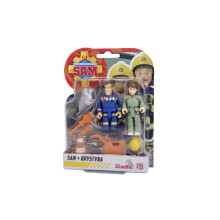 Fireman Sam Figures Double Pack V, 4 Assortments, with New Uniforms, Each with 2 Figures, 1 Animal and Accessories, Movable, 7.5 cm, from 3 Years