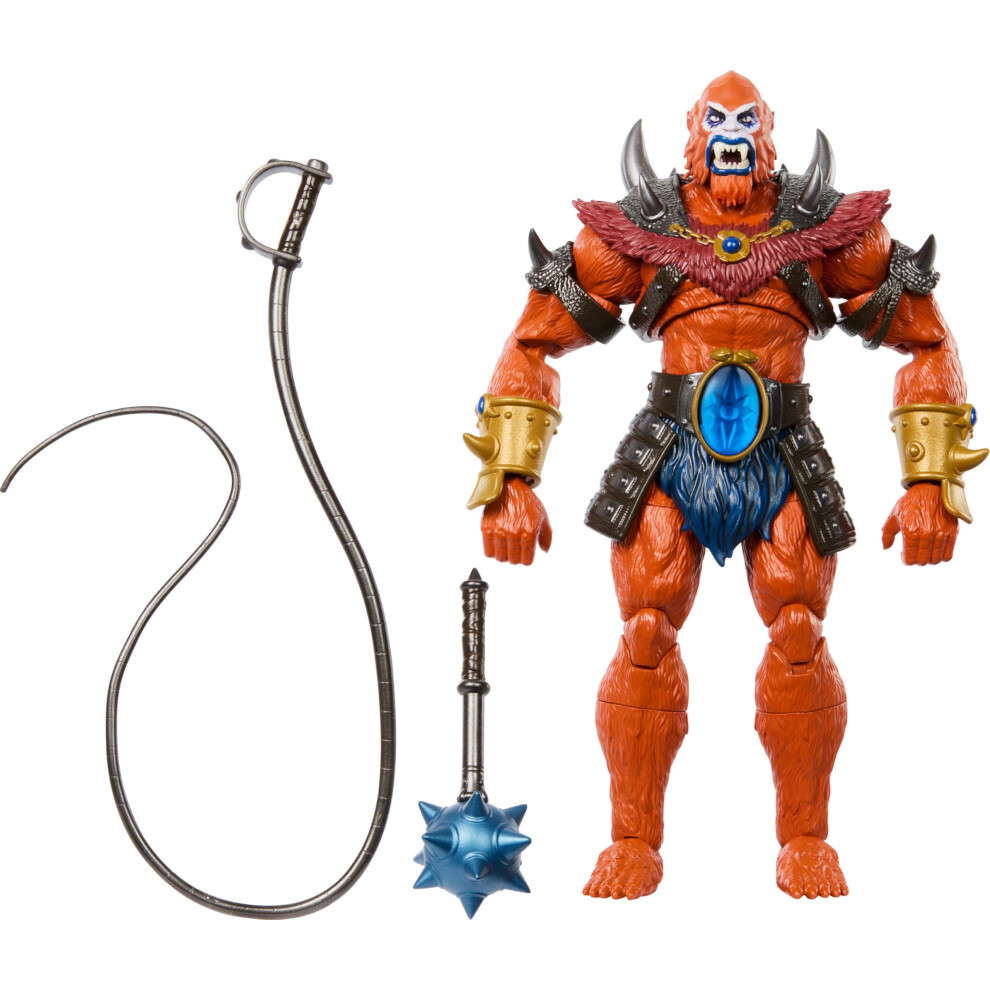 Masters Of The Universe Masterverse 7-Inch Action Figure, New Eternia Beast Man, Motu Toy Villain, Skeletor Henchman, 30 Articulations