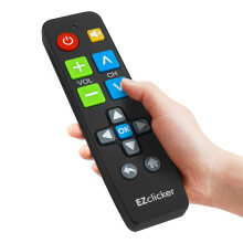 EZclicker Big Button Universal TV Remote ? Compatible with Samsung TVs (Black), Simplified and Easy to Use (2xAAA Batteries Not Included)