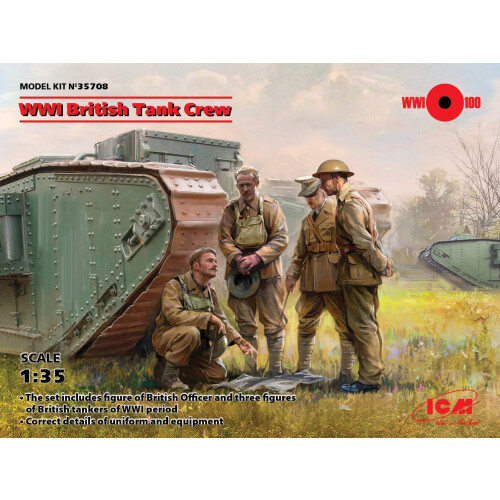 ICM 1:35 - WWI British Tank Crew 4 Figs 1