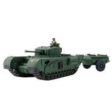 TAMIYA 32594 1:48 British Tank Churchill Mk.VII Crocodile, Model Building, Plastic Kit, Crafts, Hobby, Gluing, Plastic Kit
