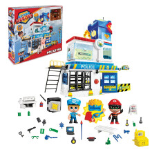 Action Heroes Police HQ playset with figures, 30+ piece police play set with 2 figures, Multi Coloured (ACN07000)