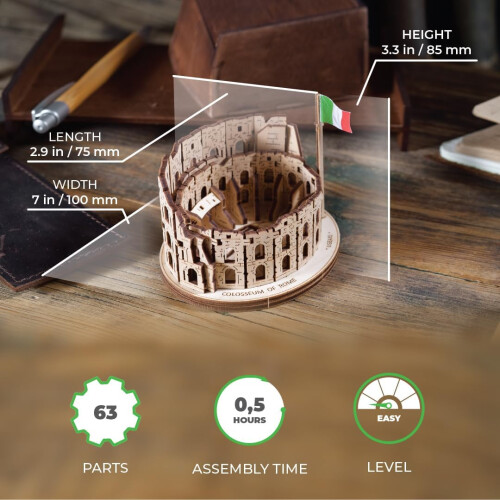 3D puupuzzle: Rooman Colosseum 1