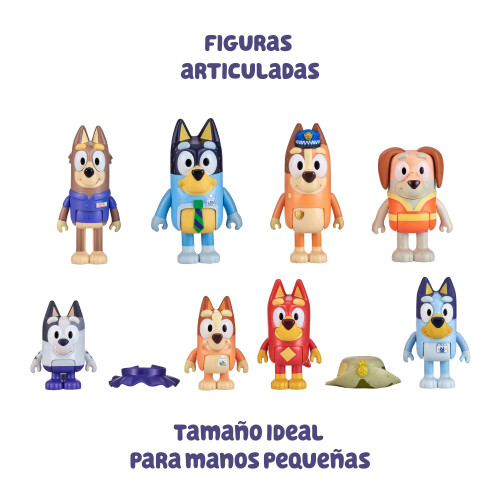 Bluey Bluey - Pack de 8 Figures d'Aventure, Figurines Articulées Prêtes pour l'Aventure 2
