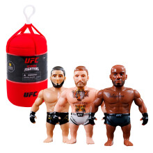 UFC Sacco da Boxe 3" Figura Articolata + Set di Combattimento a Sorpresa, con Accessori e Base per Gabbia, 8 Anni, Bizak (64119015)