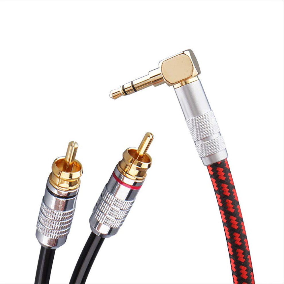 Primeda Audiophile Audio Auxiliary Cable 5M, 3.5Mm Male To 2 Rca Male Stereo Y Splitter Adapter Cable For Hdtv,Smartphone,Tablets, Speakers,Home 788703823439