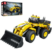 Reobrix RC Loader Car Building Block Toy, Technik Engineering Digger Vehicle Heavy Duty Hobby Kits for Adult, 22009 Mechanical Bulldozer Construction