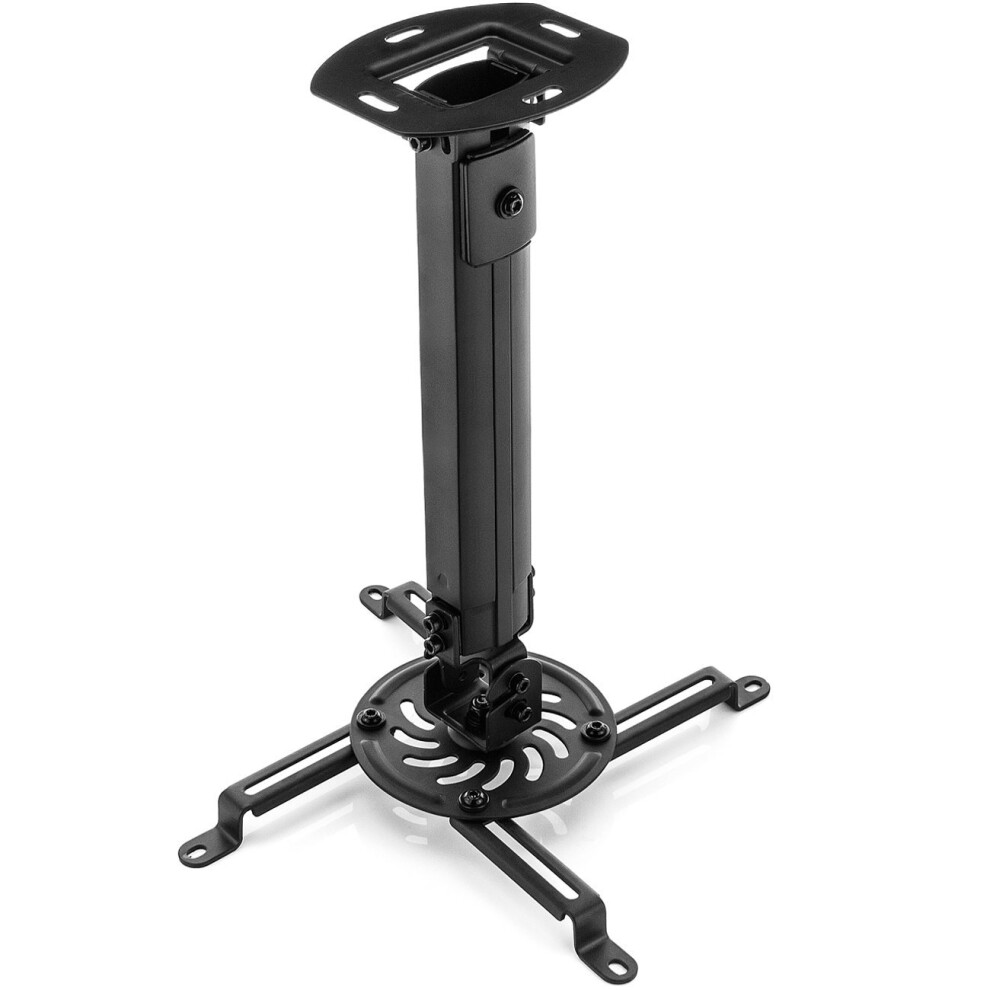 Deleycon Universal Projector Holder Ceiling Mount +-15? Tilt - 360? Rotatable - Up To 13.5Kg - Height Adjustable 380Mm-580Mm - Cable Management - 4250580124054