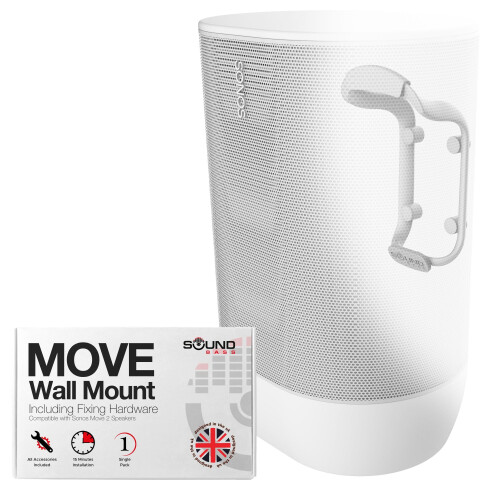 Move Speaker Wall Mount Bracket - Weatherproof White Mount Compatible with Sonos Move