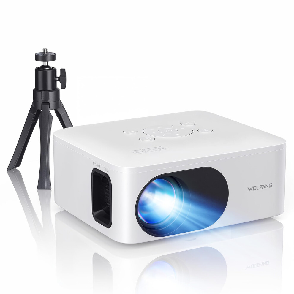 Wolfang Mini Projector With Tripod, 1080P Full Hd Portable Phone Projector, Outdoor Home Theater Movie Projector Compatible With Hdmi, Usb, 764606537734