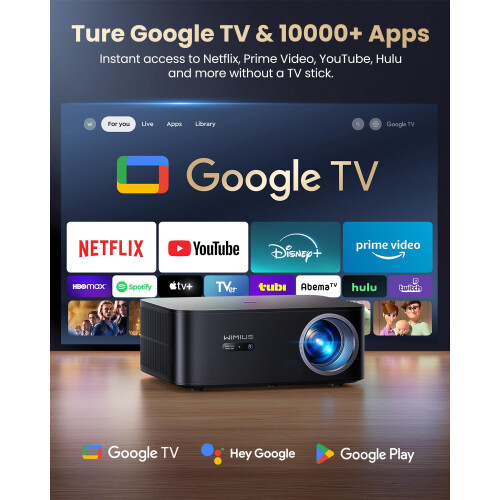 Projetor - WIMIUS - K13 - Compatível com 4K - 1500 ANSI lumens - Google TV integrado 1