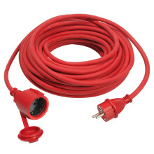 Extensão elétrica - H07RN-F 3G1,5 - 25 m - IP44 - Borracha vermelha à prova d'água