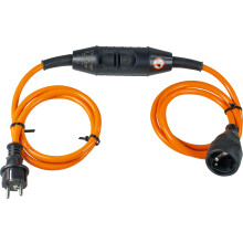 as - Schwabe PRCD-S 45458 Extension Cable with Personal Protection Intermediate Switch, 2 x 1.5 m, DGUV-I 203-006 Compliant, Trigger Time 30 ms,