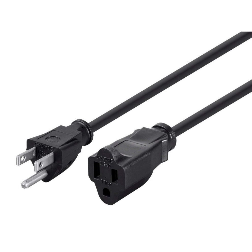 Photos - Electrical Wire & Cable Monoprice 105301 15 ft 16AWG Power Extension Cord Cable - Black 
