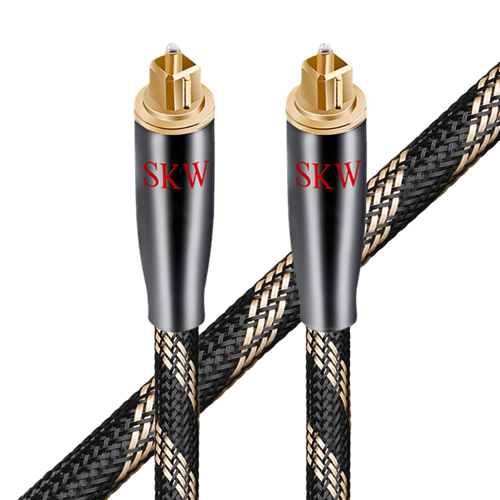 Photos - Cable (video, audio, USB) SKW Optical Digital Audio Cable Home Theater Fiber Optic Toslink Male to Male Gold Plated Optical Cables - Metal Co(S/PDIF)