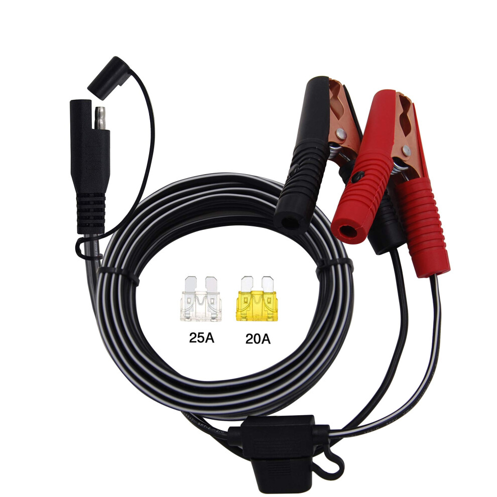 Sccke 16.5Ft 14Awg Battery Alligator Crocodile Clip To Sae Connector Extension Cable,12V Sae Quick Release Adapter To Alligator Clips Quick Disconnect 619317764606