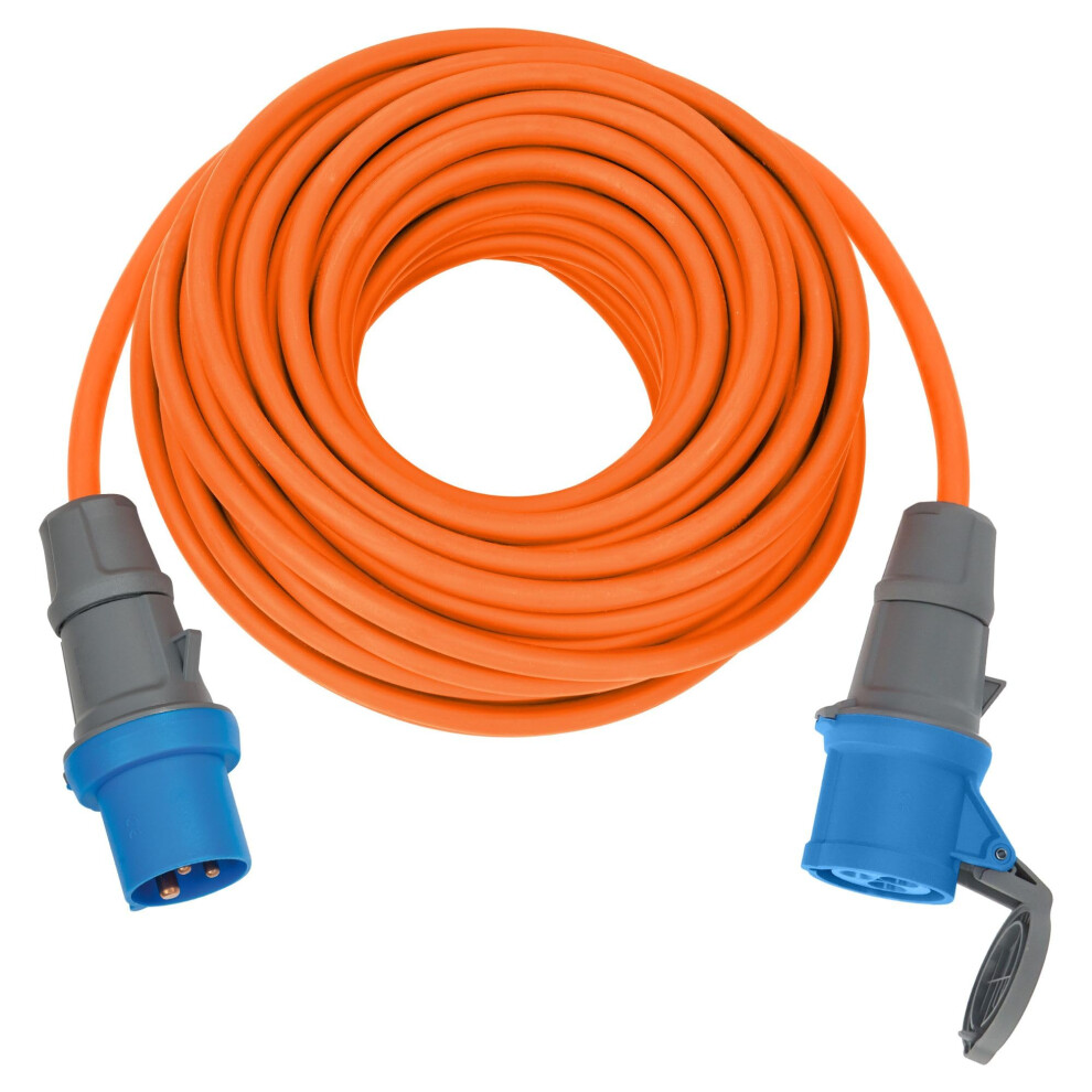 Brennenstuhl Camping Extension Cable 25M (Cee Cable In Orange H07rn-F 3G2,5 With Cee Plug And Coupling With Cover, For Permanent Outdoor Use Ip44, 4007123673957