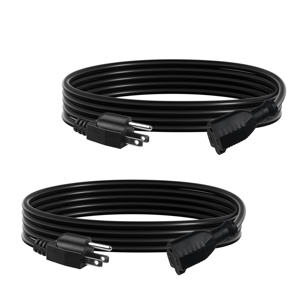 Photos - Electrical Wire & Cable BN-LINK 3M 16/3 SJTW 2 Packs Black 3 Pin Weatherproof Flame Retardant Extension Lead for Garden and Decoration ETL