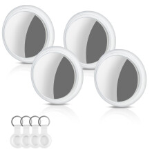 4 Pack Air Tracker Tags, Item Finder Works with Find My App (iOS Only),White Tracker with Silicone Protective Cover Pet Smart Tag for