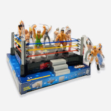 SDMAX Kids Pretend Play Mini WWE Wrestling Ring With 12 Toy Set Action Heroes Deal On Children Gift, Wrestler Warriors Toys Kit with Ring and
