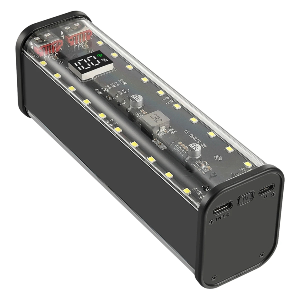 8 Slots 18650 Diy Power Bank Case Fast Charging Large Capacity Digital Display Battery Storage Black 4852145459252