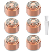 Gen 3 Replacement Heads for Hair Remover with Ring Light - 6-Pack, Double Precision Blades, Hypoallergenic, Rose Gold