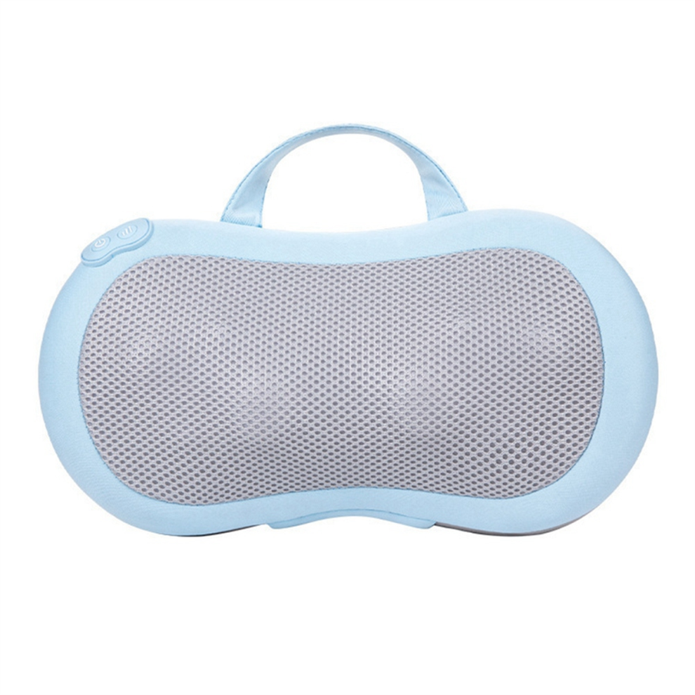 Saudism Blue Multifunction Rechargeable Cervical Massage Pillow Deep Kneading Acupressure Back Neck Massager