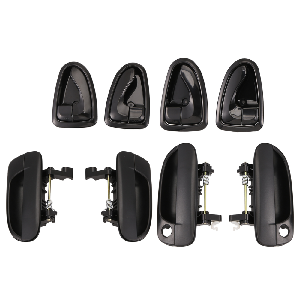 8Pcs Front Rear Left Right Outside Door Handle Inside For Accent 1.5L 1.6L 2000-2006 Black 4852145457838