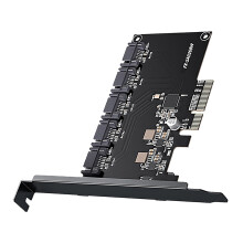 PCIe to 5 Ports 3 III 3.0 6Gbps SSD Adapter PCI-E PCI Express X1 Controller Board Expansion Card Support X4 X8 X16