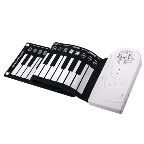 49-Key Hand-Rolled Piano with Speaker Portable Folding Children'S Beginner Teaching Instrument White 1