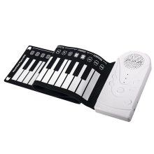 49-Key Hand-Rolled Piano with Speaker Portable Folding Children'S Beginner Teaching Instrument White