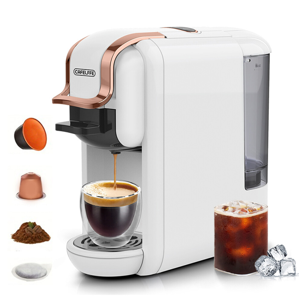 MK-603 4-in-1 Pod Coffee Maker 19Bar 600ml, White, Compact Size