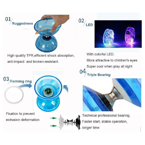 China Diabolo Suit Three Bearings Toy Luminous Children Pull . 2