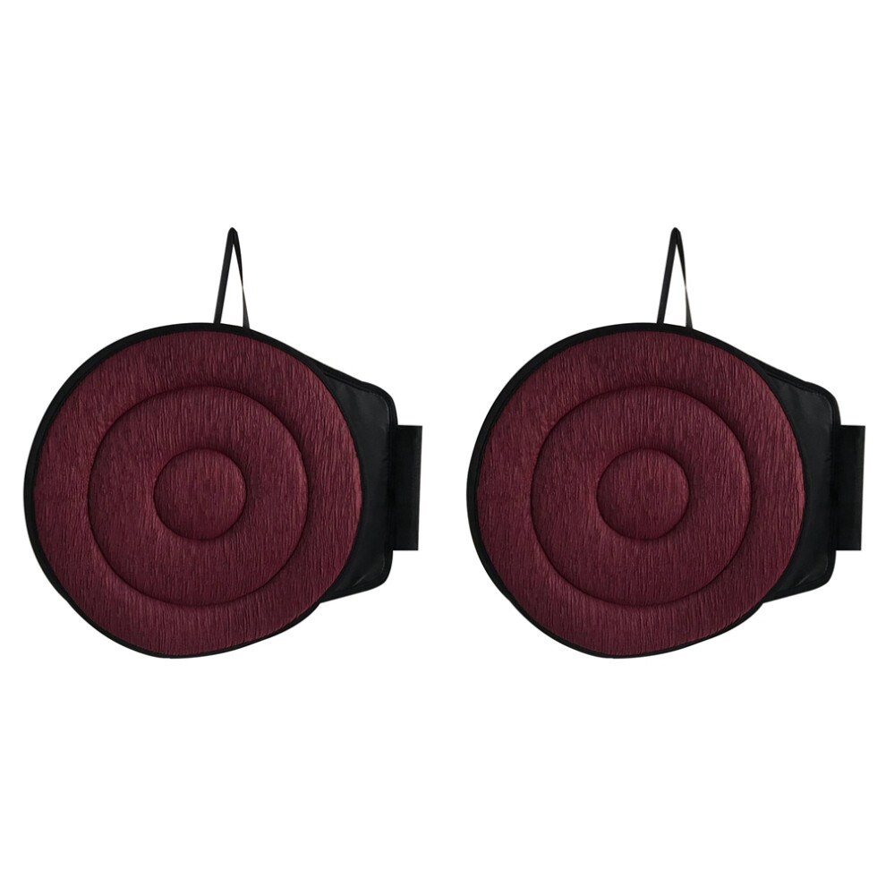 Saudism 2Pcs 360 Rotating Seat Cushion,15.7In Cushion For Car ,Swivel Elderly Home, Office Chairs Claret