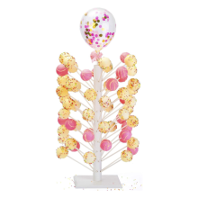 Wood Cake Lollipop Stand 60 Hole Wooden Candy Display, Decorative Dessert Sturdy and Easy to Assemble