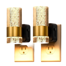 LED Night Lights Plug Into Wall 2-Pack, 3000K in Light Dusk to Dawn Sensor, Adjustable Brightness US