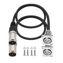 2 Pack D Type XLR Cable , Pass Through Connector, Female to Male for Premium Stage Box, Patch Panel,Panel Mount