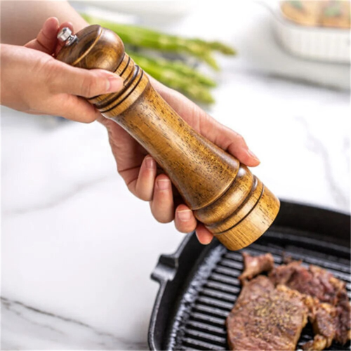 Wooden Cooking Salt and Pepper Grinder, Spice Jar, Grinding Bottle, Kitchen Tools 2