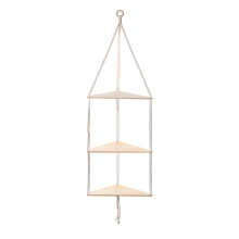 3-Tier Floating Wall Shelf Wood Triangle Corner Display Stand Decoration Living Room Bedroom Hanging Decor
