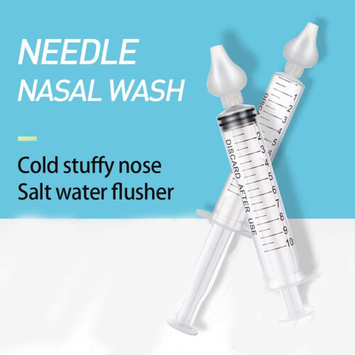 2 pezzi irrigatore nasale per neonati 12 cm 10 ml silicone 2